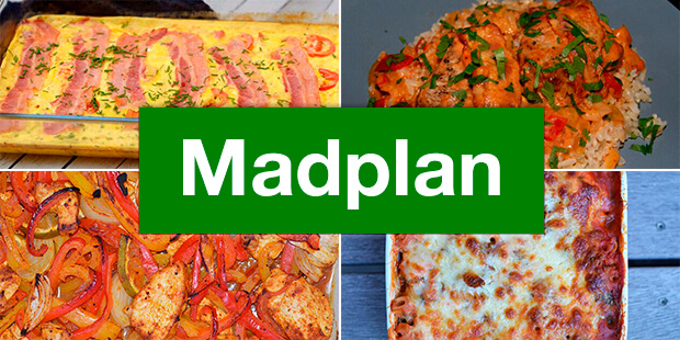 Madplan med nemme ovnretter og andre lækre opskrifter