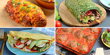 Lækker low carb ugeplan med bl.a. mexicansk farsbrød og burgerroulade