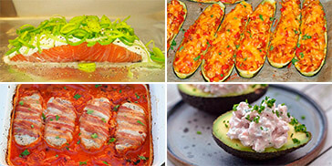 Low carb high fat retter af bedste skuffe herunder laksepakker og koteletter i fad