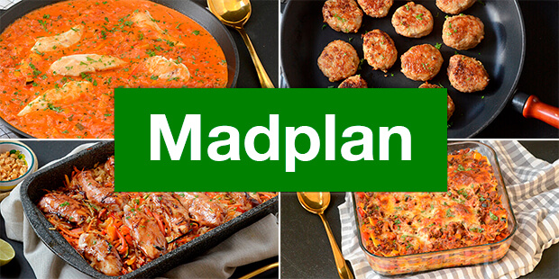 Low FODMAP madplan med bl.a. frikadeller og gryderet