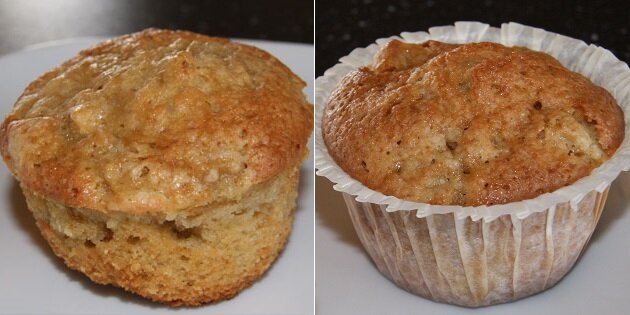 Skøn og svampet æblemuffin med lakrids.