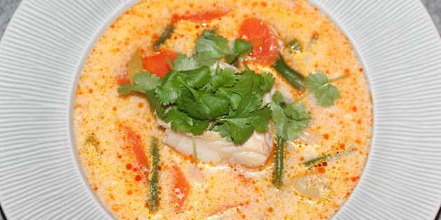 Suppen er en skøn måde at servere fisk på.