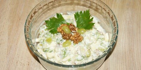 Den fedtfattige waldorfsalat.