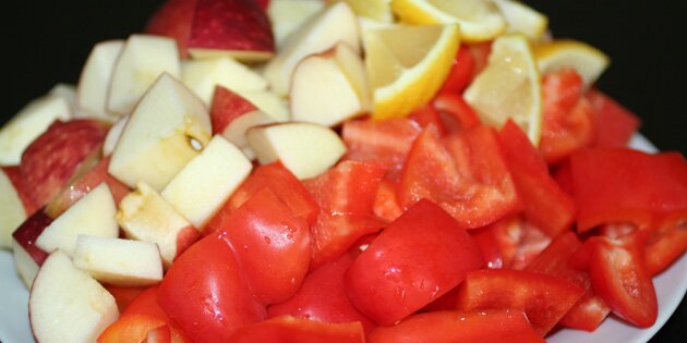 Ingredienserne er klar til at blive presset.