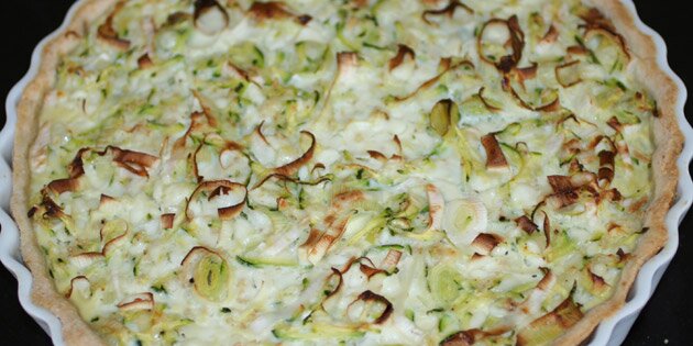 Tærten set fra oven.