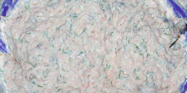 Sådan ser "farsen" ud inden den hældes i formen.