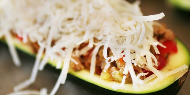 Og her med revet parmesan.