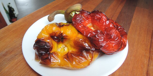 Peberfrugterne inden skallen er blevet fjernet