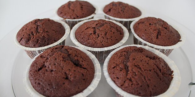 Lækre chokolademuffins.