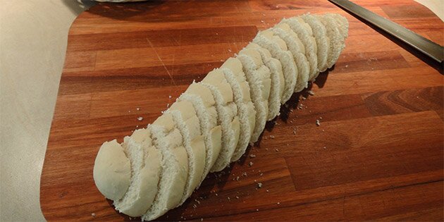 Et flute skåret i skiver