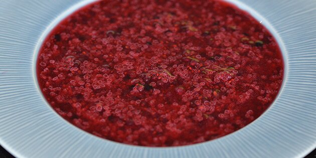 Her ses grøden uden topping.