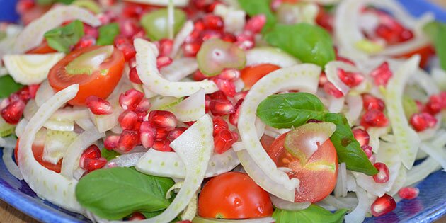 Helt tæt på salaten.