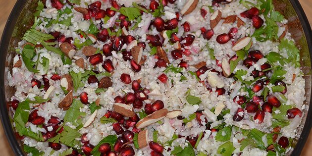 Skålen med blomkålssalat.