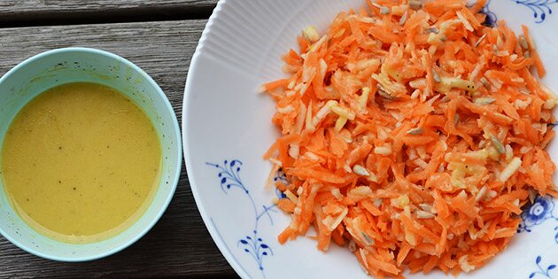 Lækker råkost med dressing.