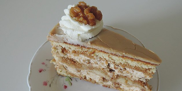 Kombinationen af kaffe og valnødder er virkelig lækker