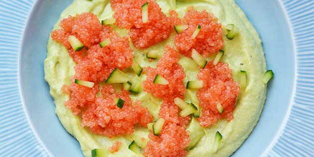 Her er rognen lagt i toppe/klatter.