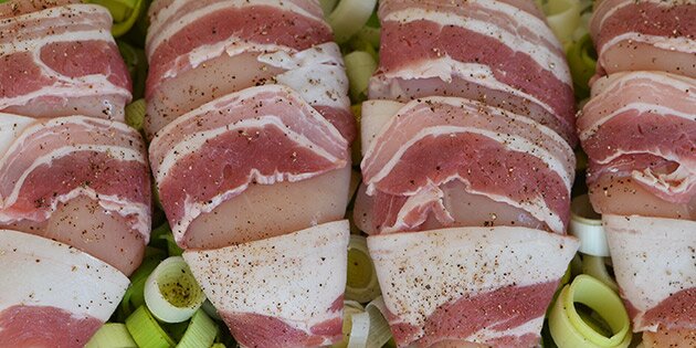 Fadet er klar til at komme i ovnen.