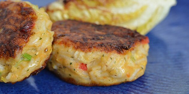 Et par lækre fiskefrikadeller.