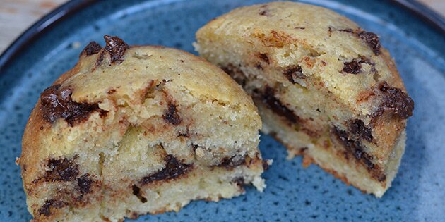 Her kan man rigtigt se alle chokoladestykkerne inden i.