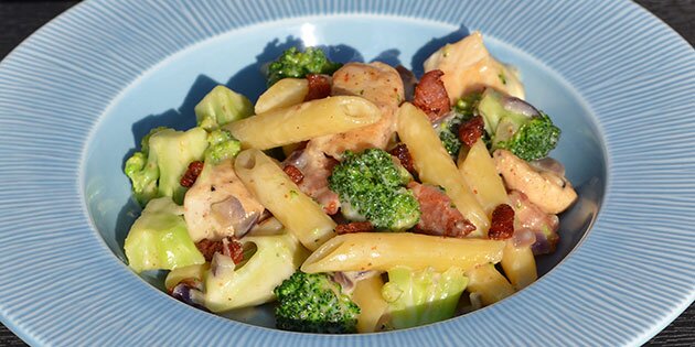 Vi spiste det en lun sommeraften op terrassen.