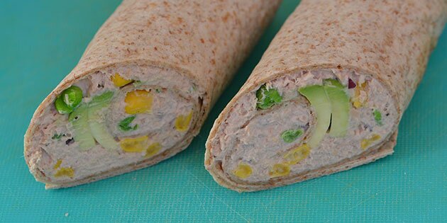 To wraps ved siden af hinanden.