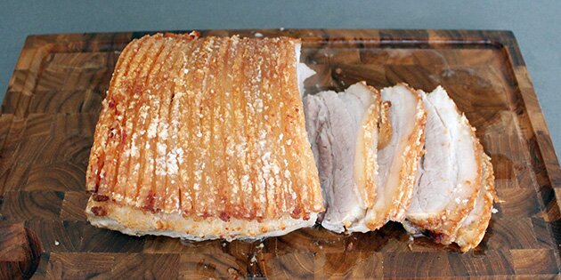 Her er stegen klar til den hjemmelavede sandwich.