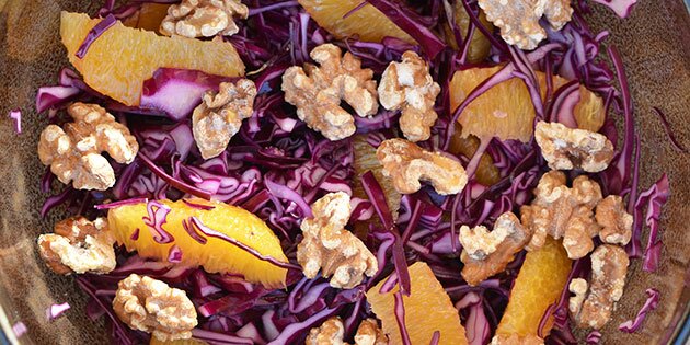 Rødkålssalaten er oplagt til jul