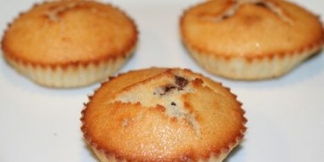 Lækre muffins med marcipan.