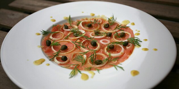 Ultra lækker carpaccio med røget laks