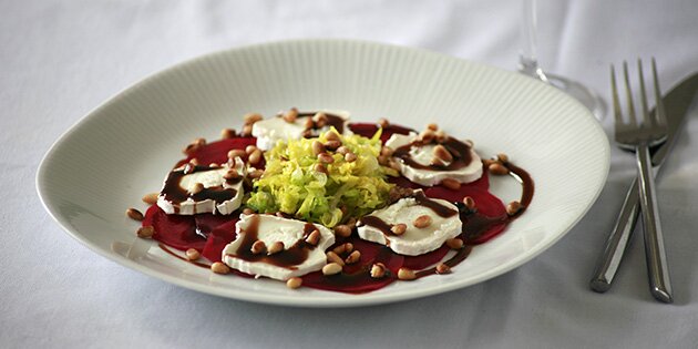 Carpaccioen er ideel som vegetarisk forret