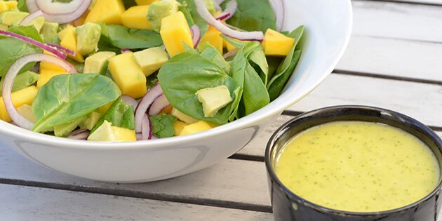 Spinatsalat med mango
