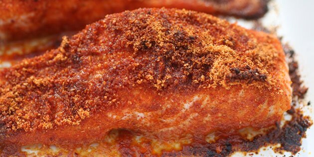 Ovnbagt laks med masser af tacokrydderi.