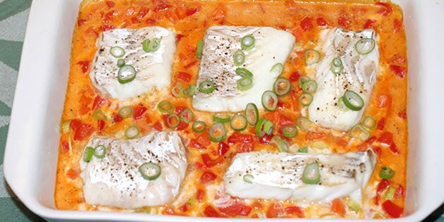 Sådan så fadet med den færdige ret ud.