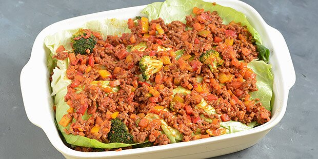 Den sunde lasagne kan toppes med mozzrella, hvis den skal være ekstra lækker