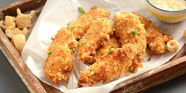 De lækre kyllingenuggets er super gode med mayo til.