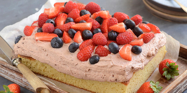 Lækker ser den ud den nemme rutebilskage.