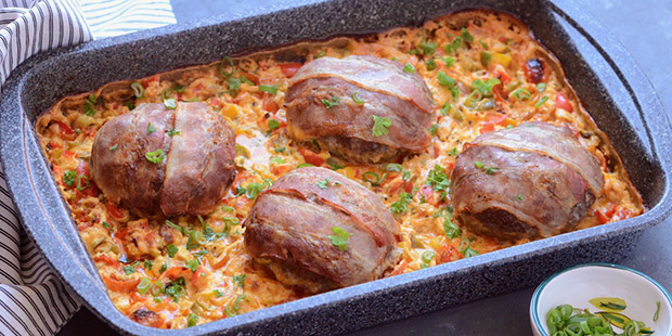 Baconen giver smagen et dejligt løft.