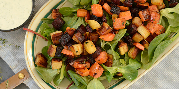 Super nem og lækker måde at bruge de ristede rodfrugter på