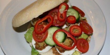 En lækker vegetarsandwich.