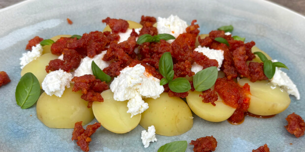 Italiensk aftensmad med nye kartofler