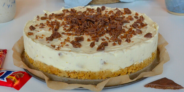 Daim cheesecake helt uden husblas