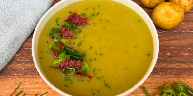 Kartoffel porre suppe i en sund version