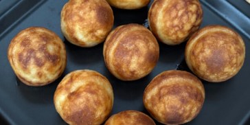 Frosne æbleskiver varmet i airfryer