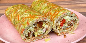 Spidskålswrap uden hytteost men med æg