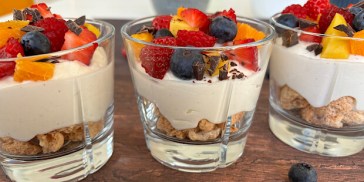 Dessert med mascarpone i glas