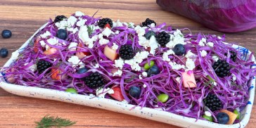 Rød spidskålssalat med feta
